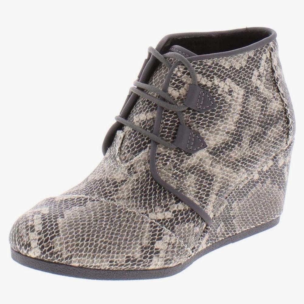 🌺Toms Kala Bootie in Black Multi Faux Snake